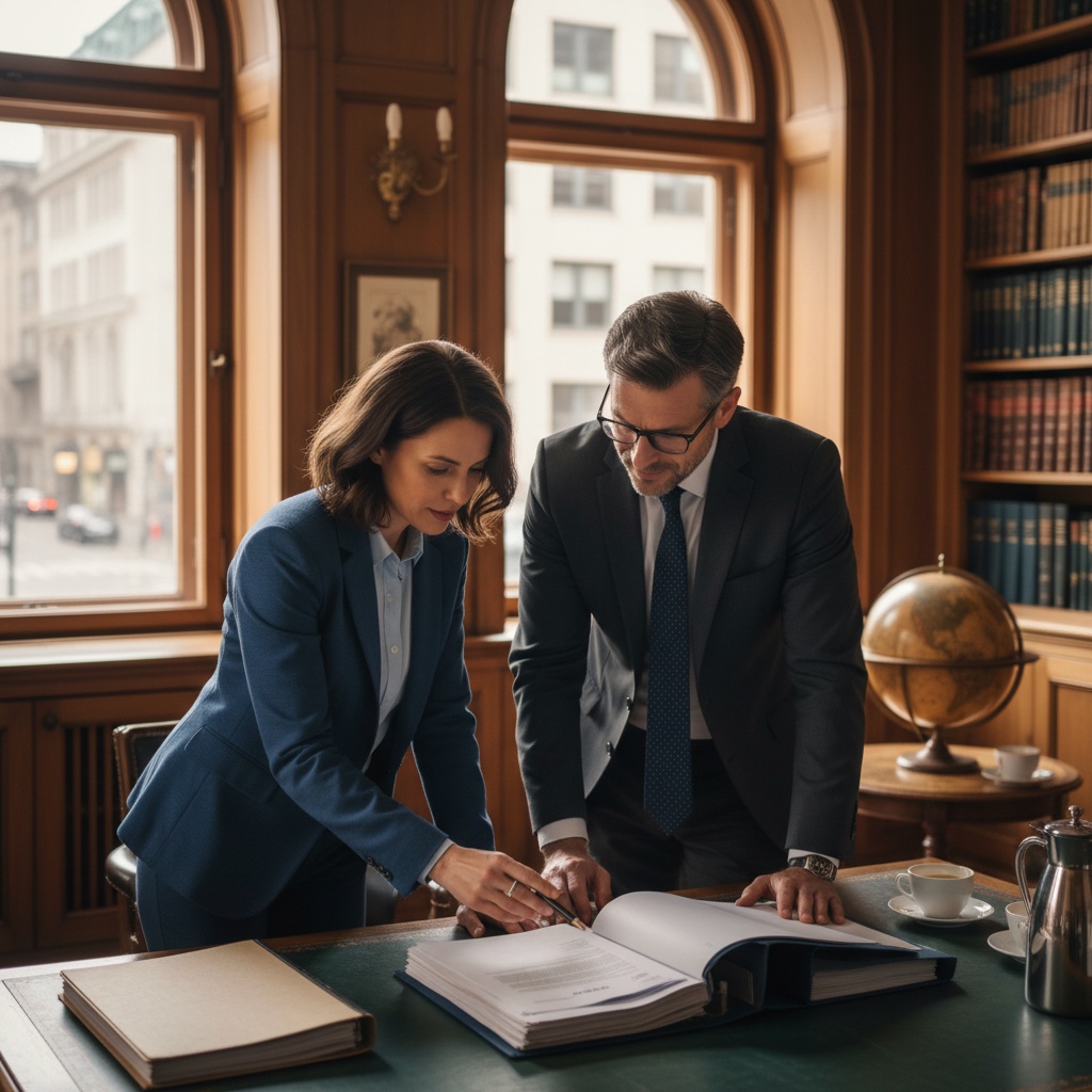 Collaboration entre un professionnel du débarras et un notaire pour une succession.