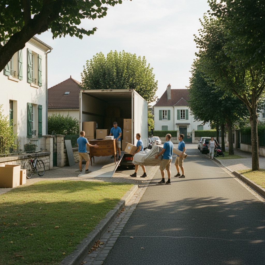 Équipe de Débarras Professionnels chargeant un camion à Antony (92).