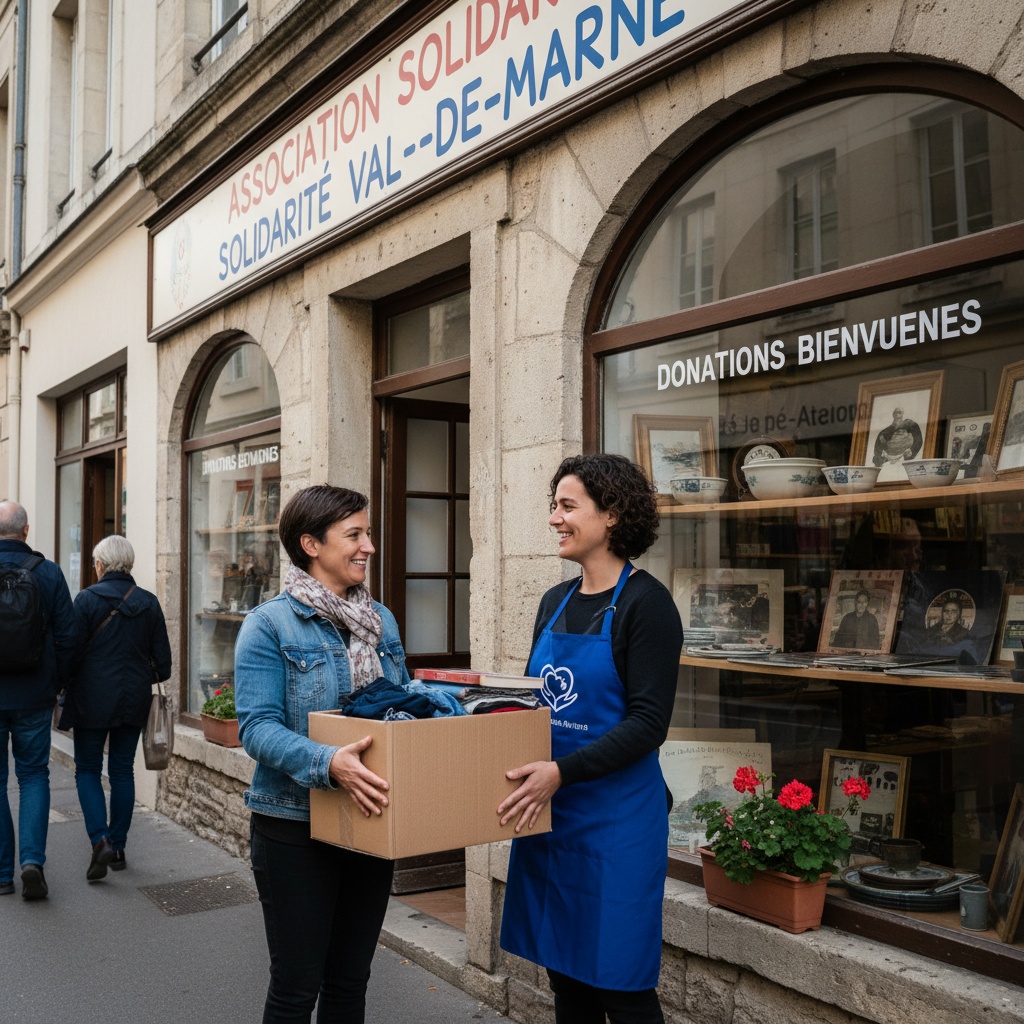 Don d'objets à une association caritative partenaire à Créteil