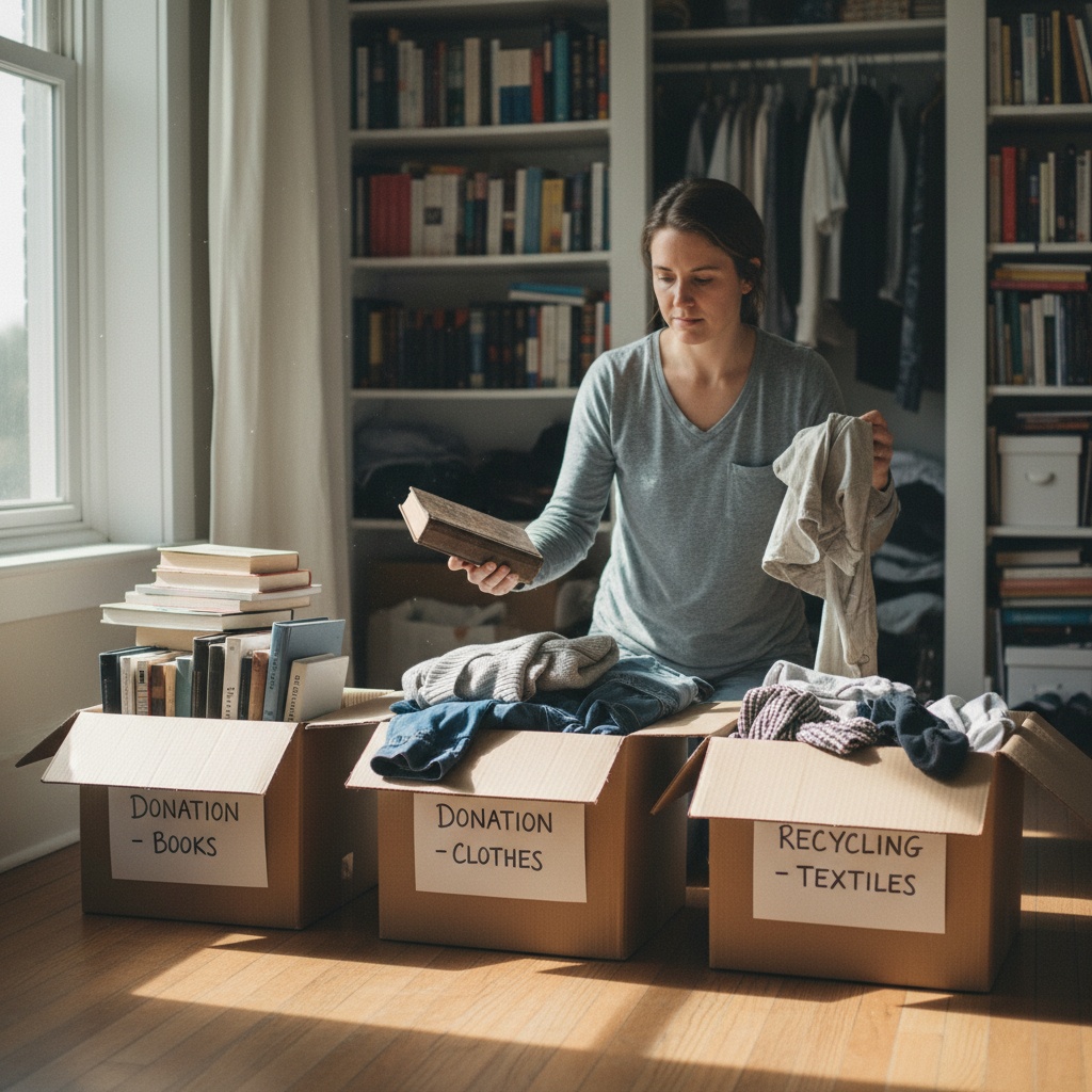 Tri sélectif et dons aux associations lors d'un débarras écologique