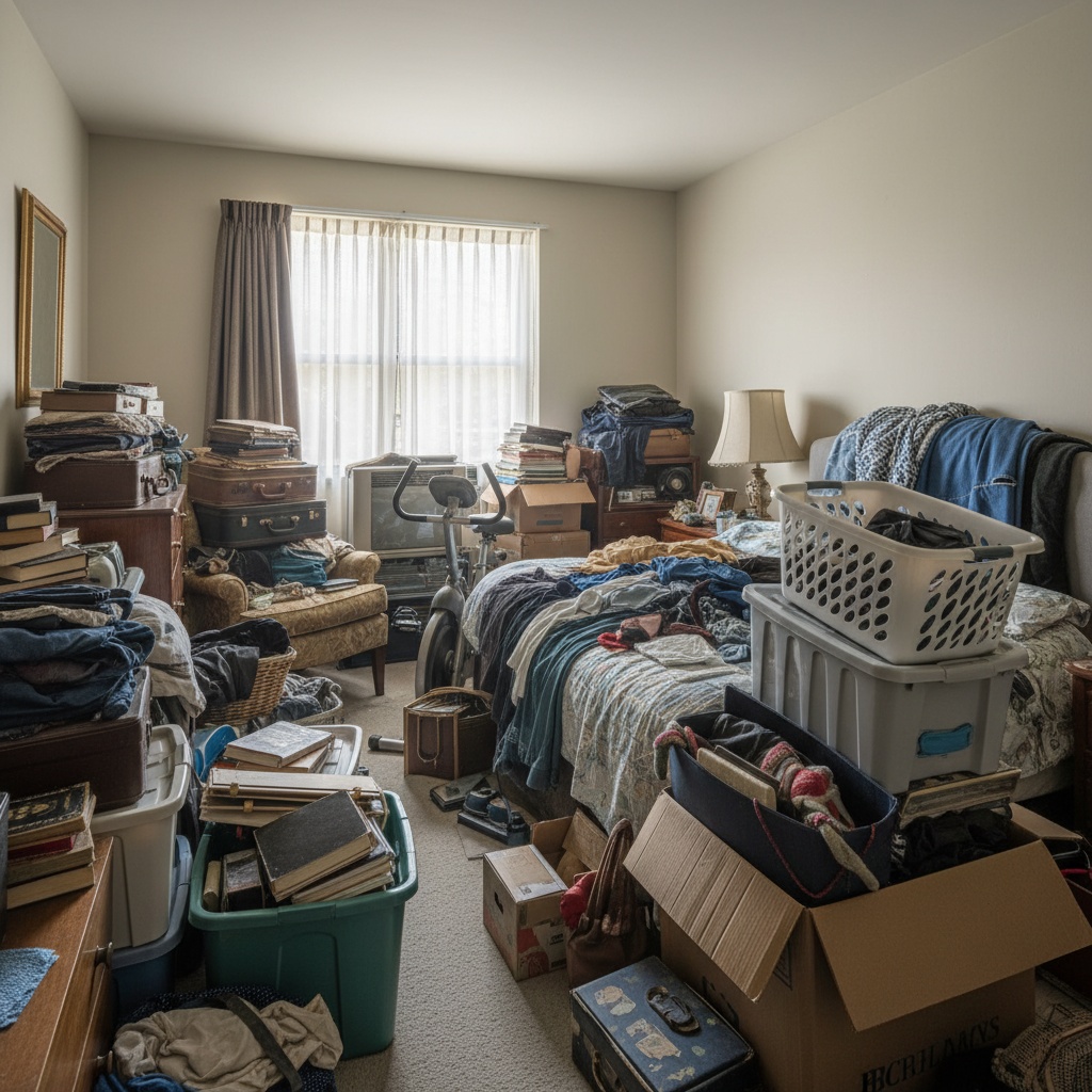 Appartement très encombré avant le débarras