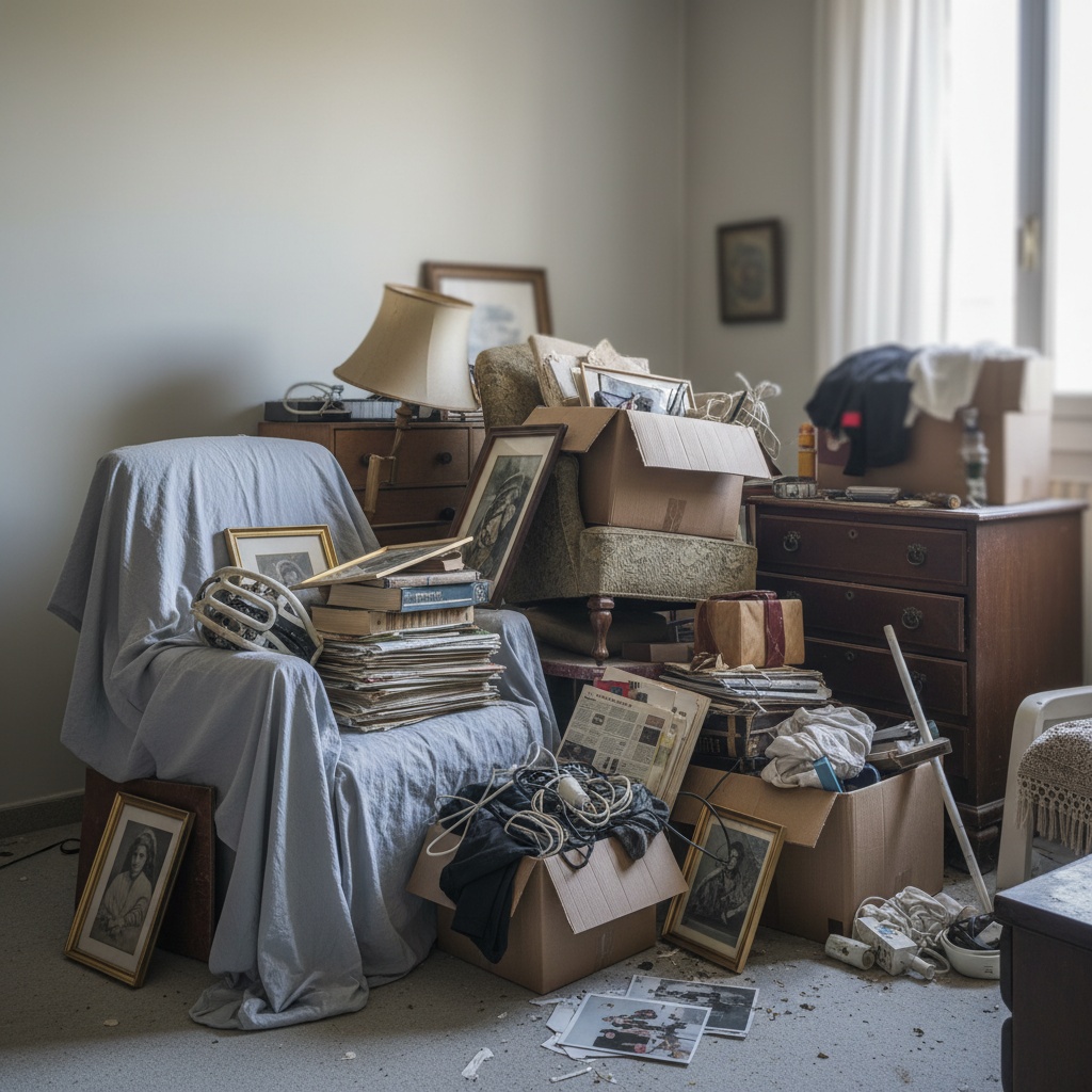 Pièce encombrée avant un débarras à Suresnes