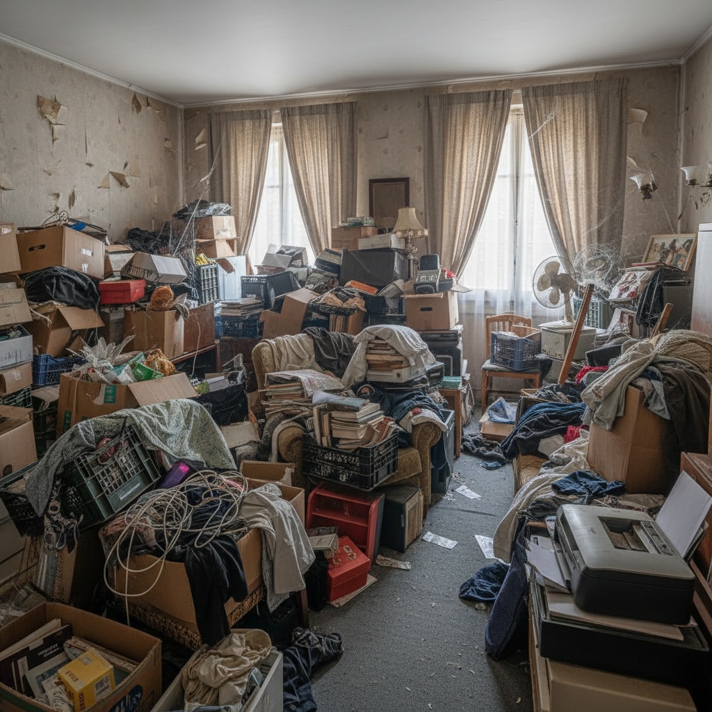 Pièce encombrée avant le débarras à Saint-Germain-en-Laye