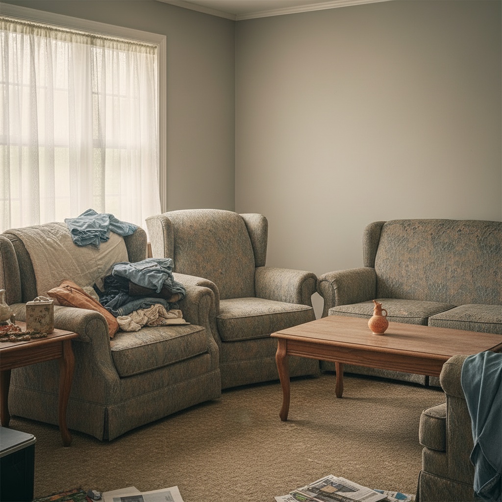 La même maison vide et propre après le service de débarras.