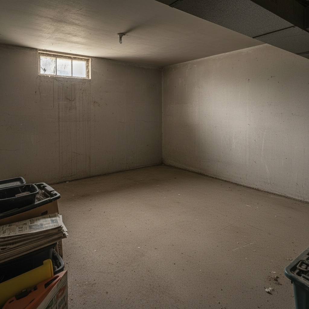 Photo de la même cave, vide et propre, après notre intervention