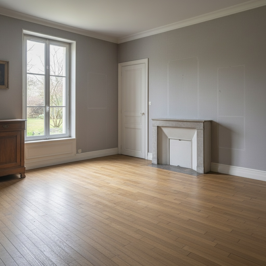 Même maison propre et vide après l'intervention de débarras