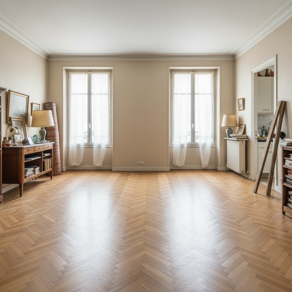 Même appartement vide et propre après l'intervention de Débarras Professionnels