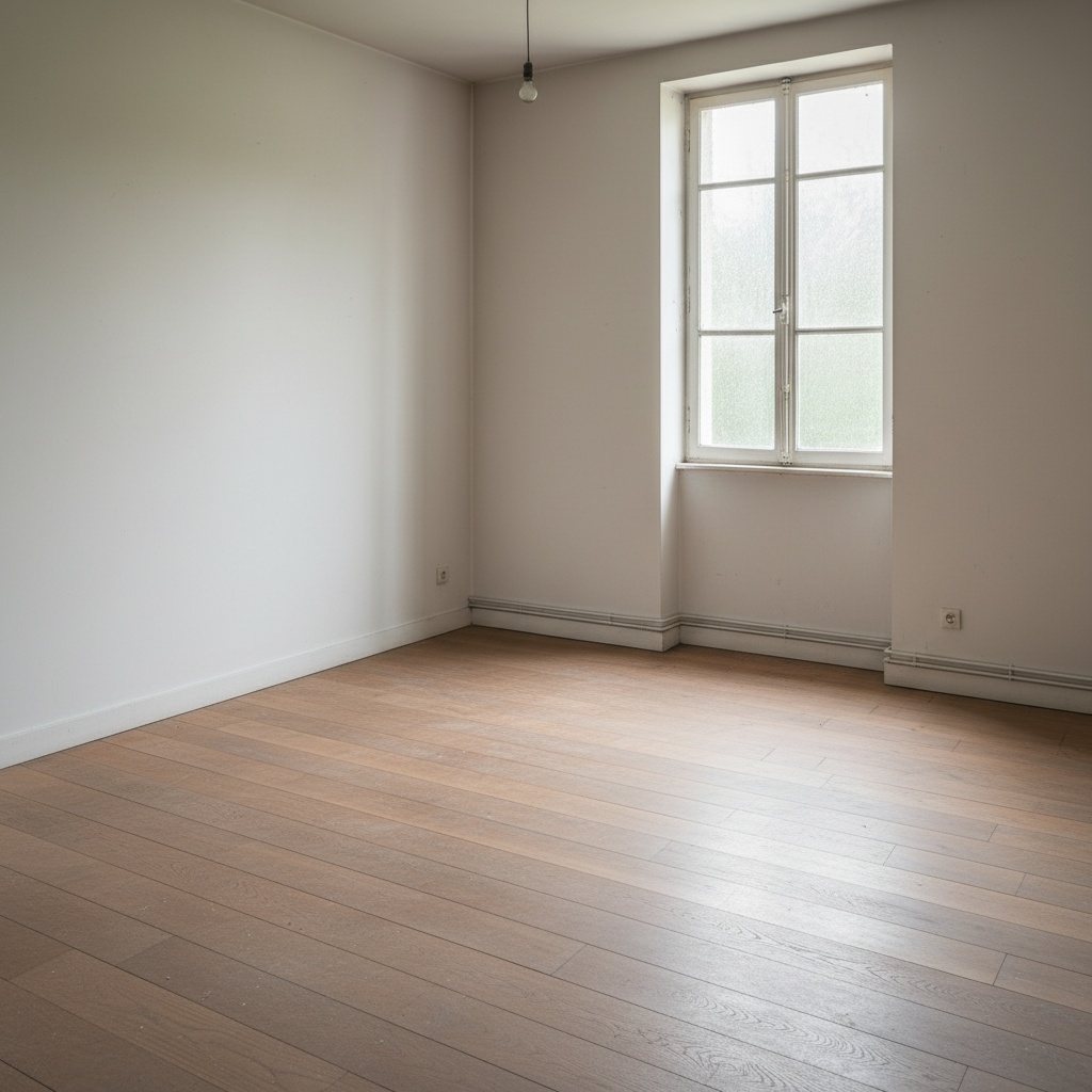 Même pièce vide et propre après le débarras