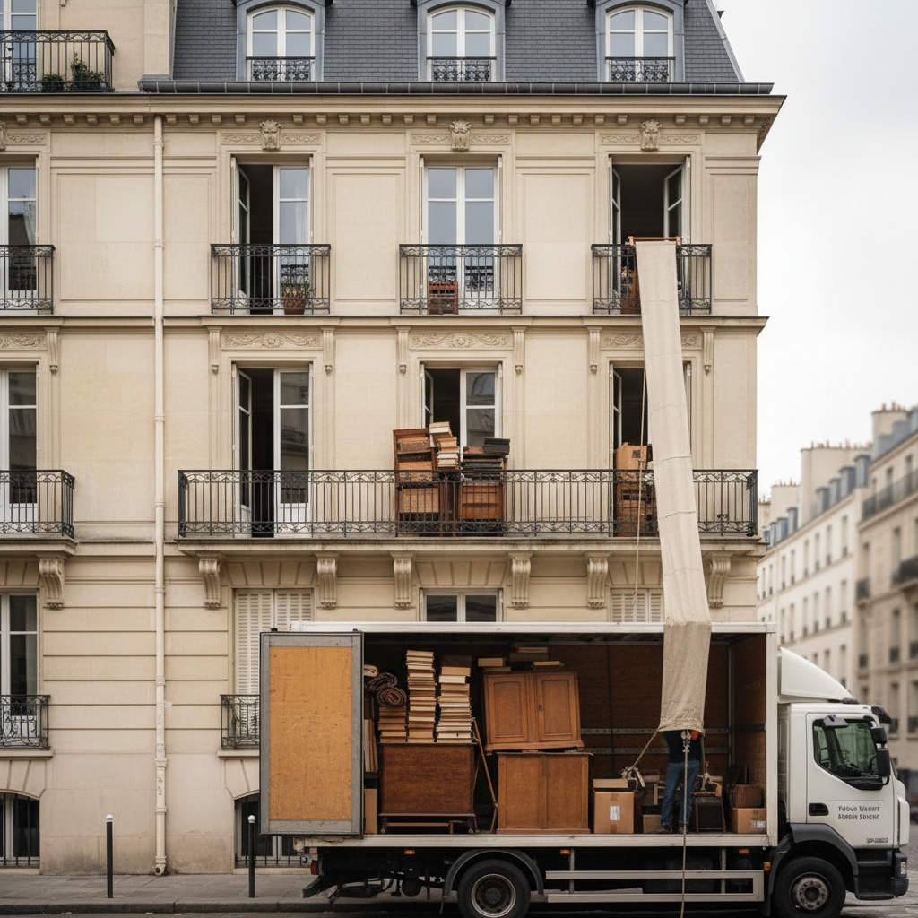 Façade d'un immeuble haussmannien à Paris.