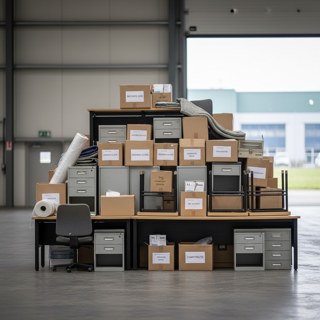 Évacuation de mobilier de bureau et d'archives