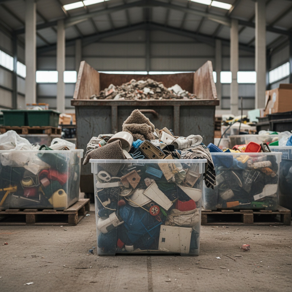 Illustration de déchets ultimes mis en déchetterie professionnelle.