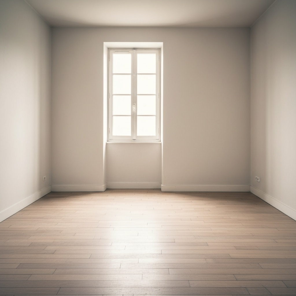 Même pièce vide et propre après le débarras