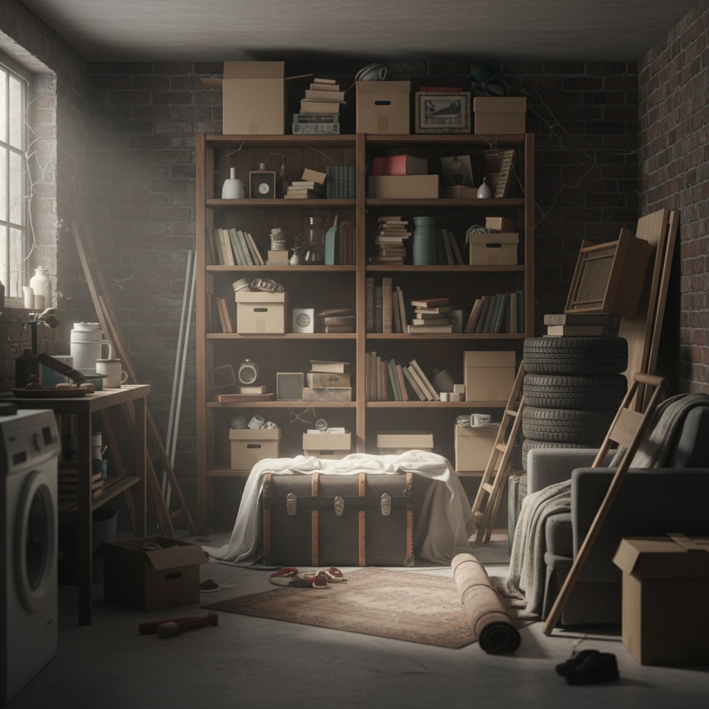 Illustration d'une cave ou d'un grenier à désencombrer