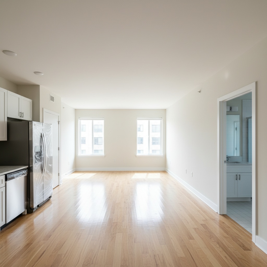 Appartement vide et propre après intervention de débarras professionnelle.