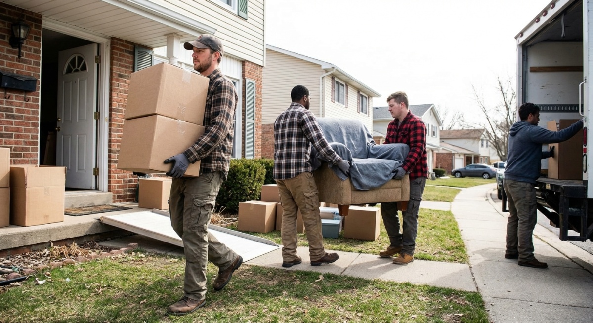 Équipe de débarras professionnel vidant une maison à Bougival