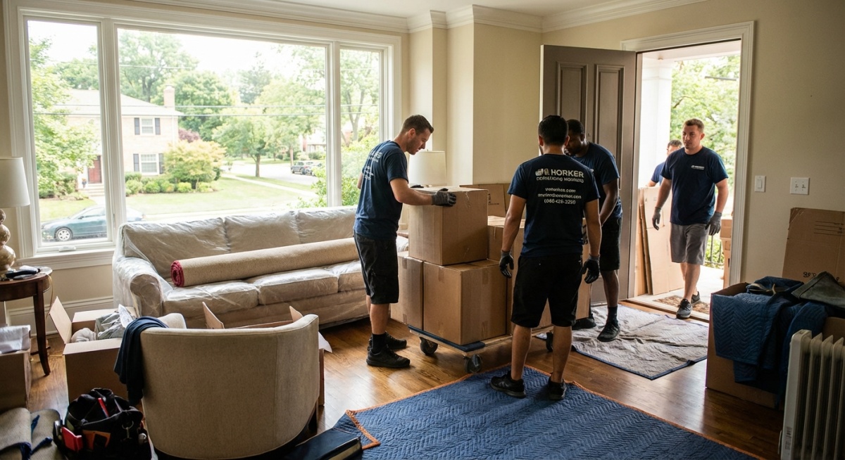 Équipe de débarras professionnelle vidant un appartement à Bourg-la-Reine