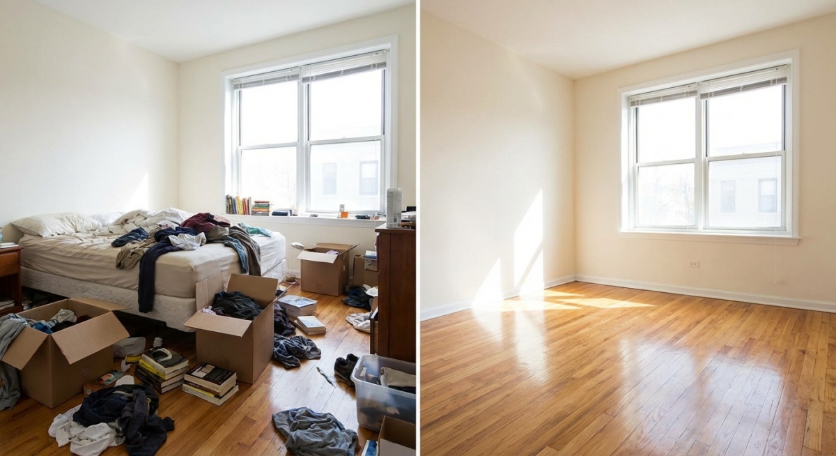 Avant et après d'une intervention de débarras à Chaville