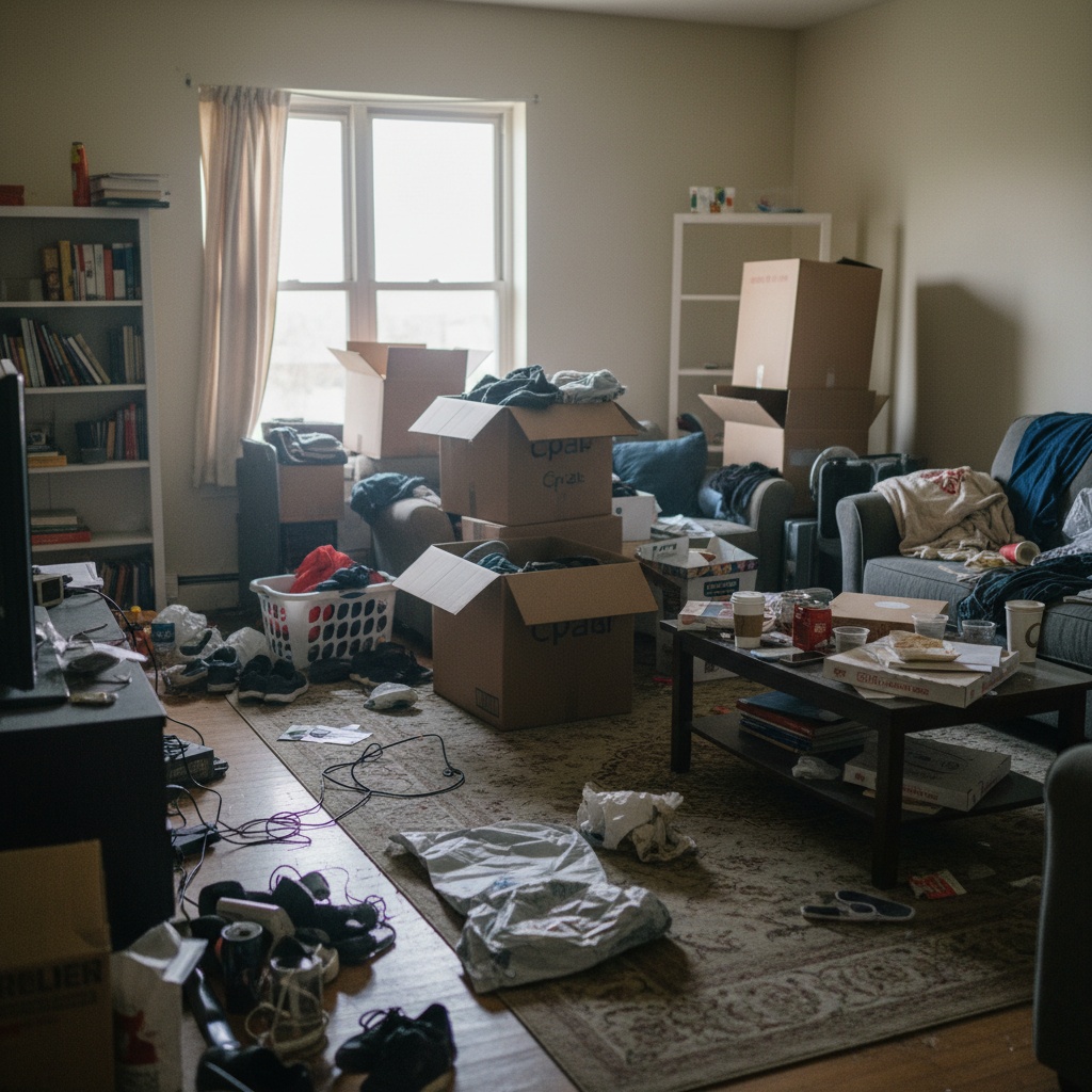 Intérieur encombré avant débarras à Fontenay-sous-Bois