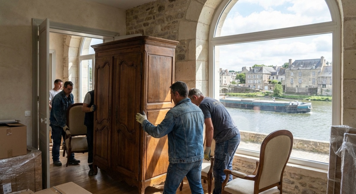 Équipe professionnelle effectuant un débarras complet d'une maison à L'Isle-Adam