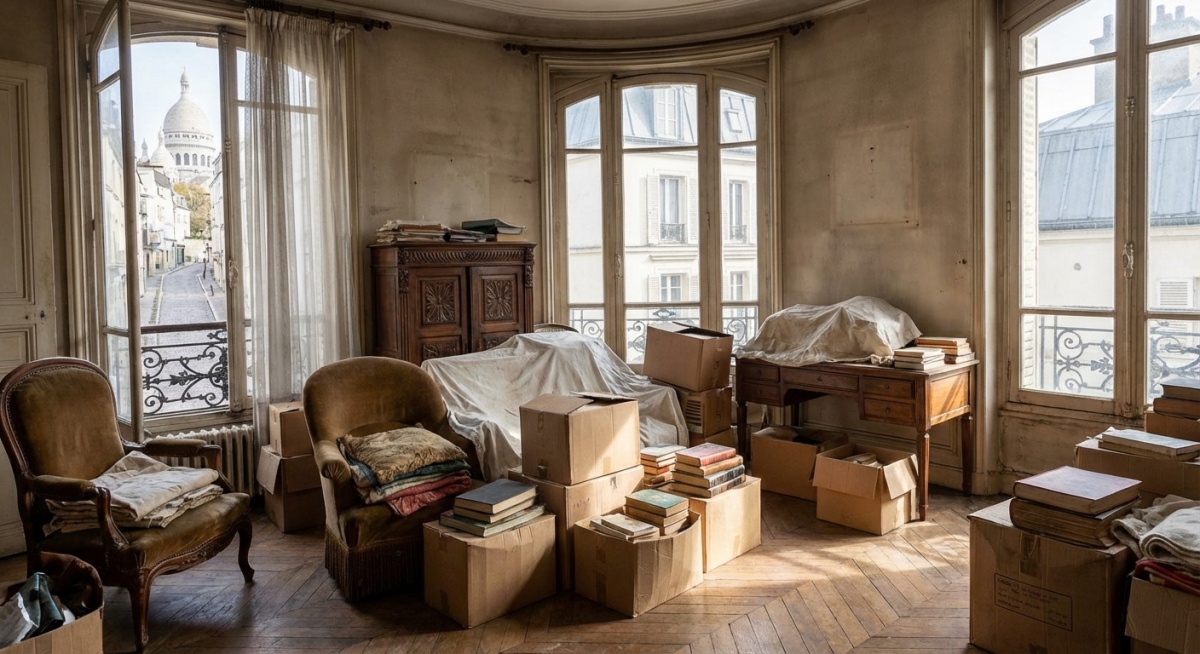 Appartement encombré à Paris 18 avant débarras professionnel