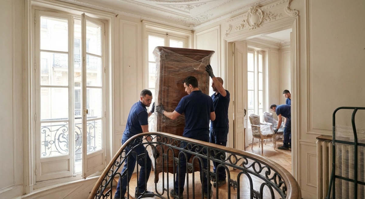Équipe de débarras professionnel enlèvement mobilier maison bourgeoise Sceaux