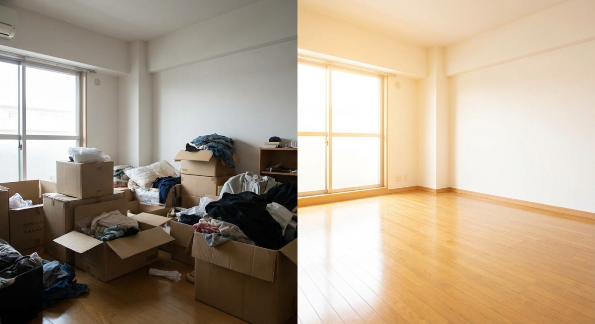 Pièce vide et propre après débarras professionnel Sceaux