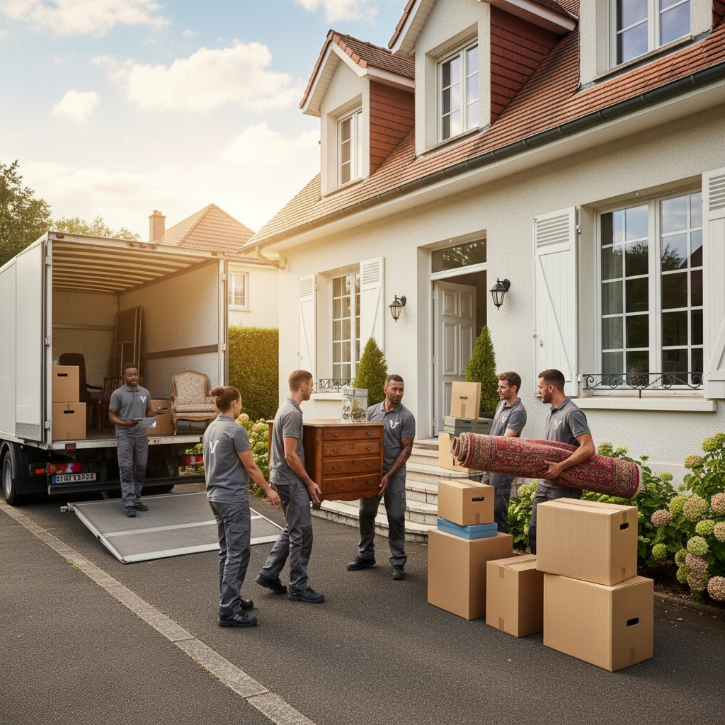 Équipe professionnelle de débarras en action à Villemomble