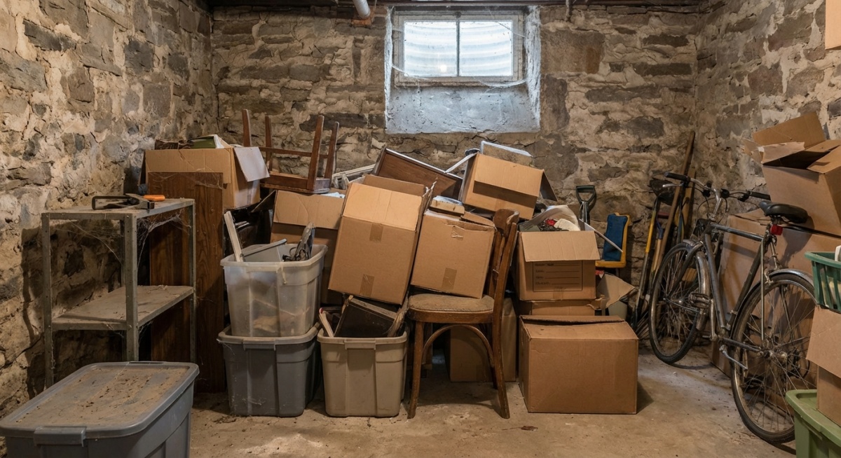Photo avant débarras - cave encombrée à Fontenay-aux-Roses