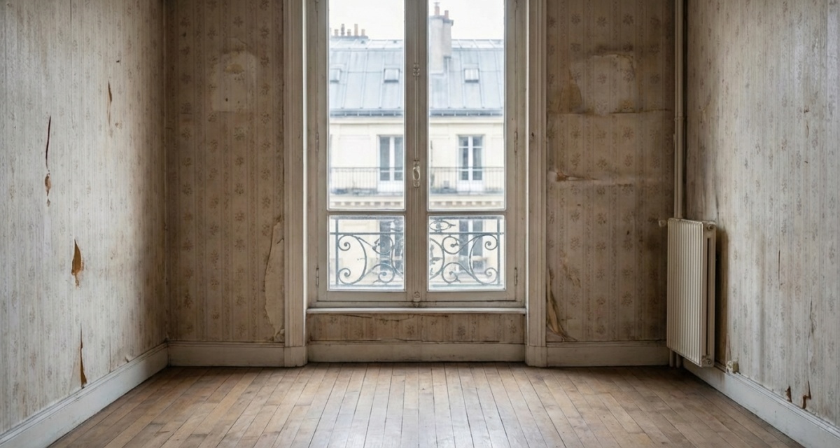 Pièce vide et nettoyée après débarras professionnel