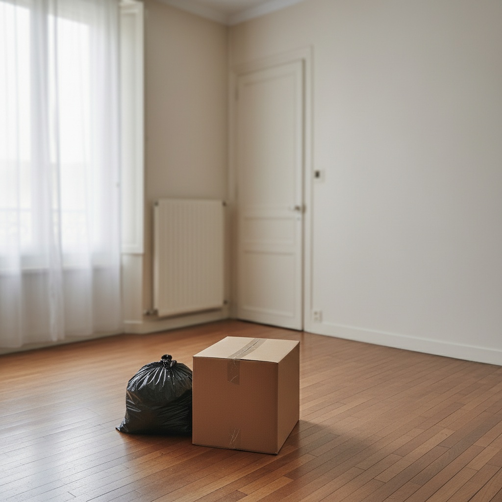 Pièce vide et nettoyée après intervention