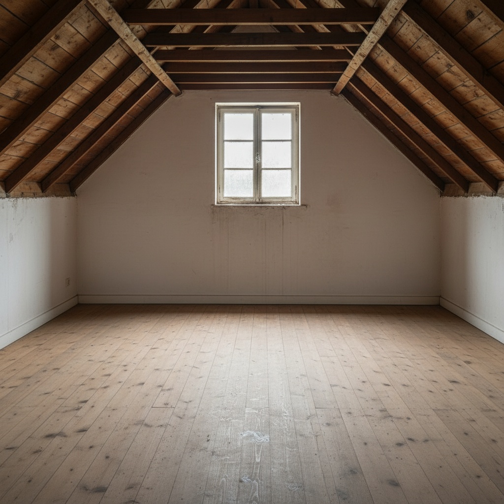 Grenier vide et propre après débarras