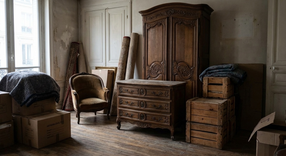 Succession d'appartement avec meubles anciens